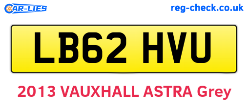 LB62HVU are the vehicle registration plates.