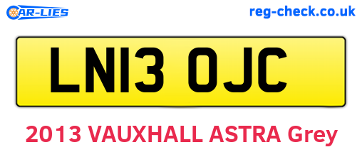 LN13OJC are the vehicle registration plates.