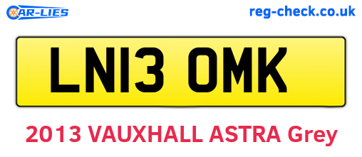 LN13OMK are the vehicle registration plates.
