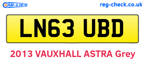 LN63UBD are the vehicle registration plates.