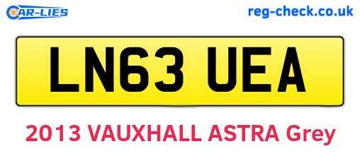 LN63UEA are the vehicle registration plates.