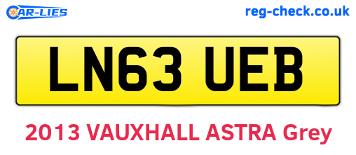LN63UEB are the vehicle registration plates.