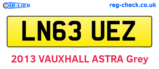 LN63UEZ are the vehicle registration plates.