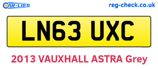 LN63UXC are the vehicle registration plates.