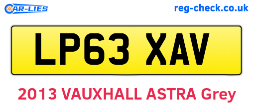 LP63XAV are the vehicle registration plates.