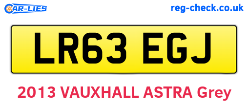 LR63EGJ are the vehicle registration plates.