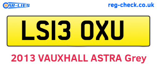 LS13OXU are the vehicle registration plates.