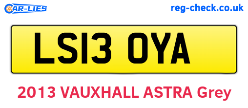LS13OYA are the vehicle registration plates.