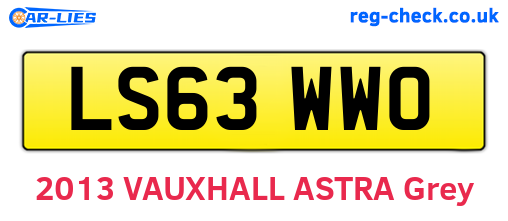 LS63WWO are the vehicle registration plates.