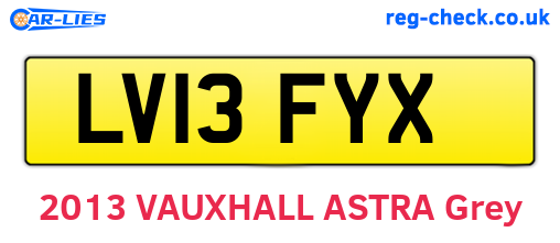 LV13FYX are the vehicle registration plates.
