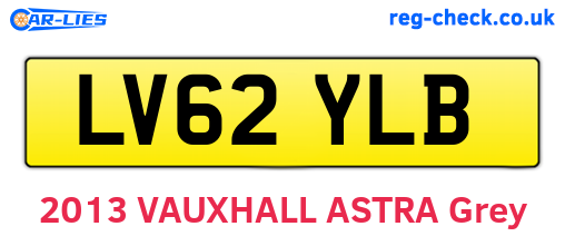 LV62YLB are the vehicle registration plates.