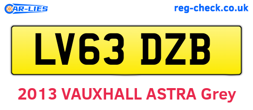 LV63DZB are the vehicle registration plates.