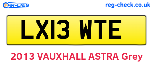 LX13WTE are the vehicle registration plates.