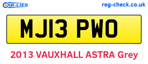 MJ13PWO are the vehicle registration plates.