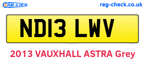ND13LWV are the vehicle registration plates.
