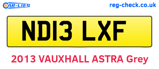 ND13LXF are the vehicle registration plates.