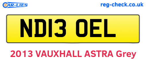 ND13OEL are the vehicle registration plates.