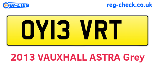 OY13VRT are the vehicle registration plates.