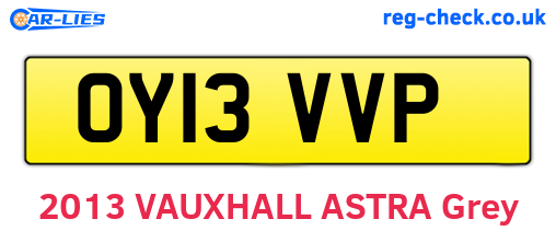 OY13VVP are the vehicle registration plates.