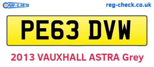 PE63DVW are the vehicle registration plates.