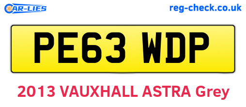 PE63WDP are the vehicle registration plates.