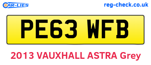 PE63WFB are the vehicle registration plates.