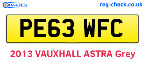 PE63WFC are the vehicle registration plates.
