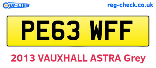 PE63WFF are the vehicle registration plates.