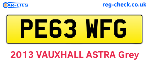 PE63WFG are the vehicle registration plates.
