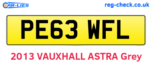 PE63WFL are the vehicle registration plates.