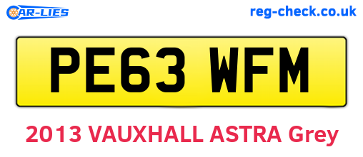 PE63WFM are the vehicle registration plates.