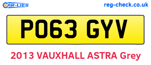 PO63GYV are the vehicle registration plates.