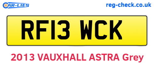 RF13WCK are the vehicle registration plates.