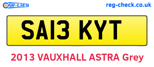 SA13KYT are the vehicle registration plates.