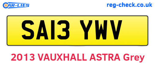 SA13YWV are the vehicle registration plates.