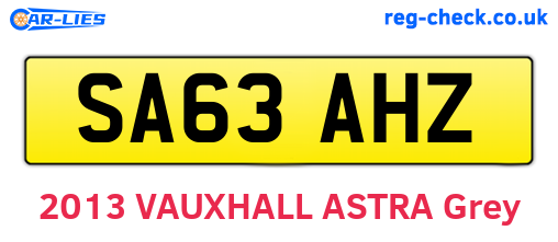 SA63AHZ are the vehicle registration plates.