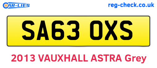 SA63OXS are the vehicle registration plates.