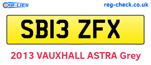 SB13ZFX are the vehicle registration plates.