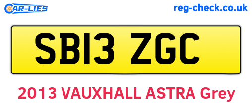 SB13ZGC are the vehicle registration plates.