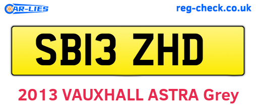 SB13ZHD are the vehicle registration plates.