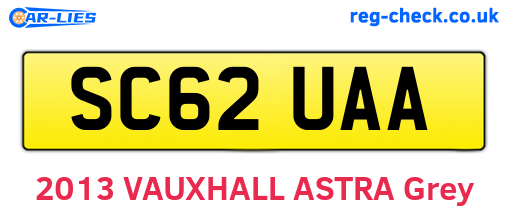 SC62UAA are the vehicle registration plates.