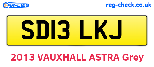 SD13LKJ are the vehicle registration plates.