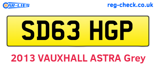 SD63HGP are the vehicle registration plates.