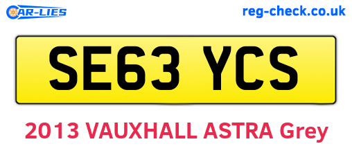 SE63YCS are the vehicle registration plates.