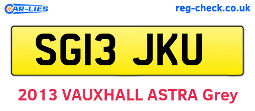 SG13JKU are the vehicle registration plates.