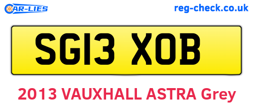 SG13XOB are the vehicle registration plates.