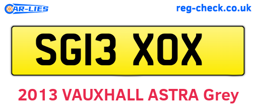 SG13XOX are the vehicle registration plates.