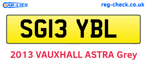 SG13YBL are the vehicle registration plates.