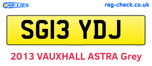 SG13YDJ are the vehicle registration plates.