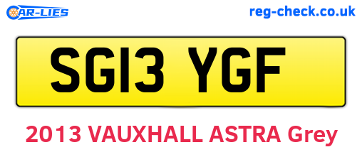 SG13YGF are the vehicle registration plates.